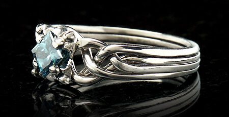 Guinevere blue diamond puzzle ring - puzzle engagement ring