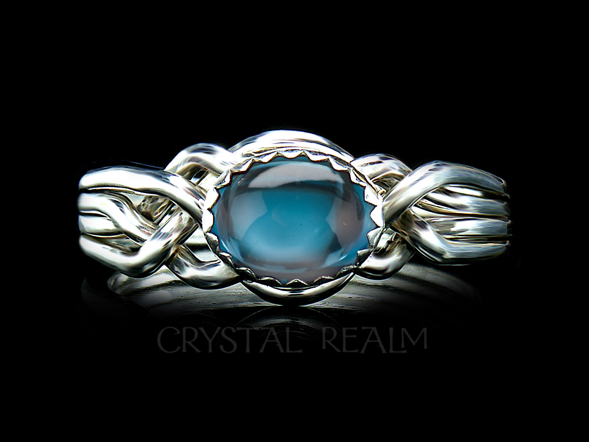 london blue topaz sterling silver puzzle ring
