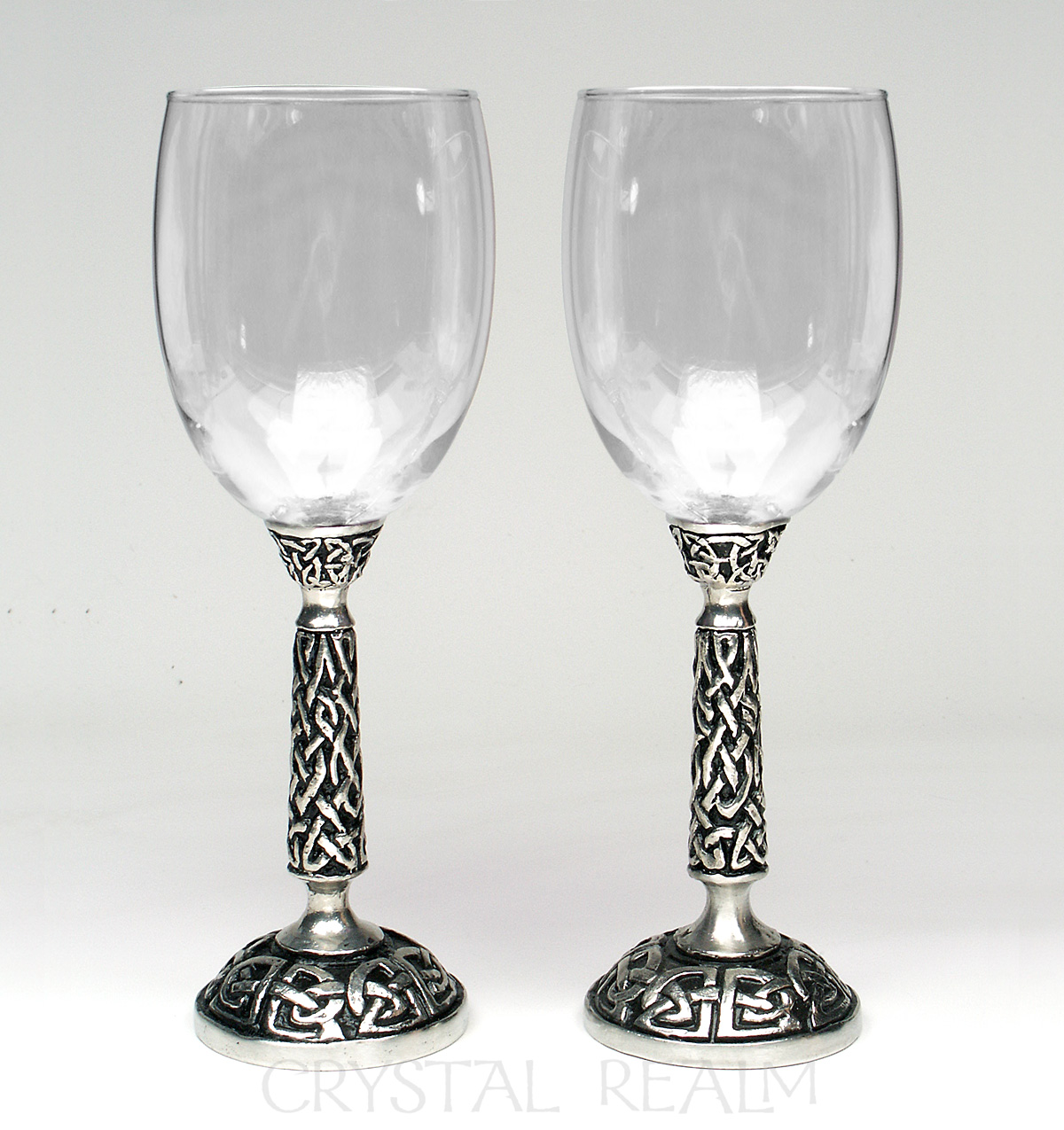 Celtic wine glass or communion glass in clear