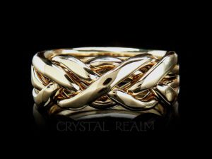 4 band puzzle ring for men in ultra-heavy weight 14k yellow gold