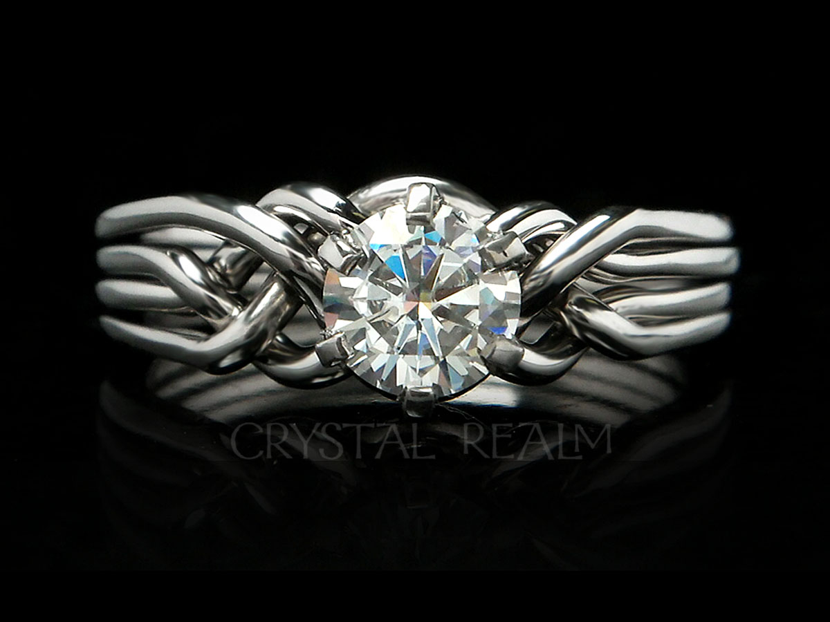 athena diamond puzzle ring in platinum or your choice of precious metals